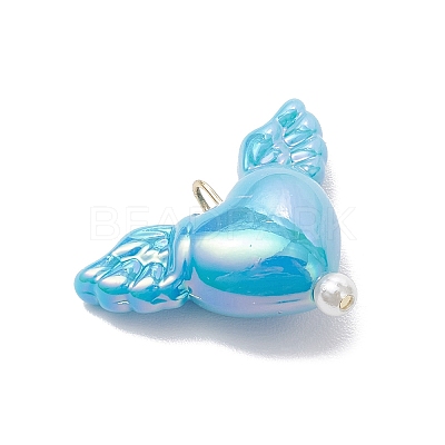 Acrylic Heart & Wings Charms PALLOY-JF03639-1