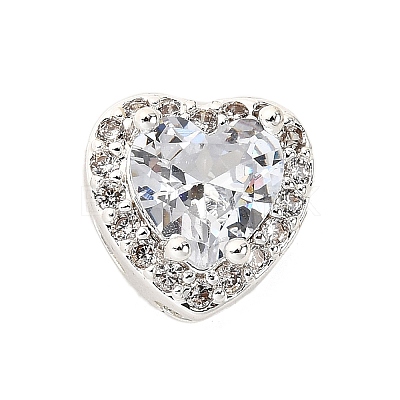 Brass Micro Pave Cubic Zirconia Beads KK-D408-11S-03A-1