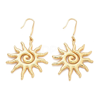 Sun 304 Stainless Steel Dangle Earrings EJEW-C142-10G-1