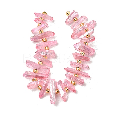 Electroplated Natural Quartz Crystal Beads Strands G-F800-F-1