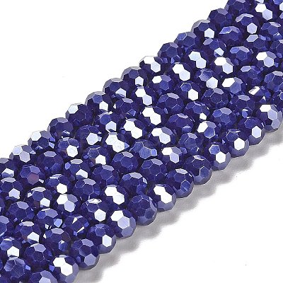 Electroplate Opaque Glass Beads Strands EGLA-A035-P6mm-A09-1