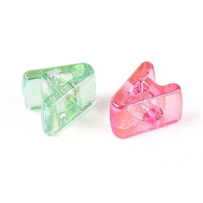 UV Plating Transparent Acrylic European Beads OACR-M027-02A-1
