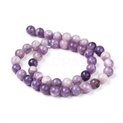 Natural Lepidolite/Purple Mica Stone Beads Strands G-K415-8mm-1