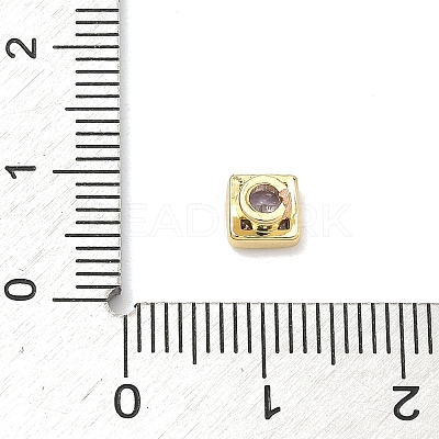 Square Brass Micro Pave Cubic Zirconia Cabochons KK-P345-13G-E03-1