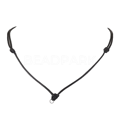 Adjustable Waxed Cord Pendant Necklace Makings NJEW-JN04668-1