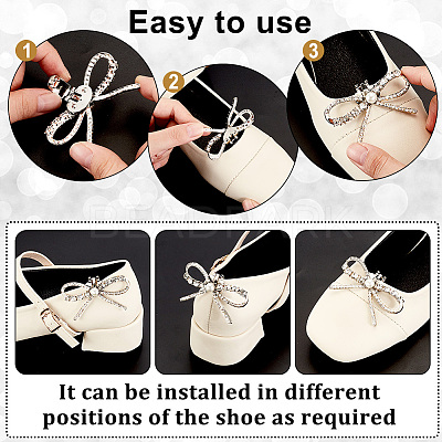 8Pcs 4 Styles Detachable Alloy Rhinestone Shoe Buckle Clips FIND-PH0021-57-1