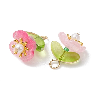 Baking Paint Glass Pendants PALLOY-JF05210-1