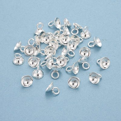201 Stainless Steel Bead Cap Pendant Bails STAS-L244-27D-S-1