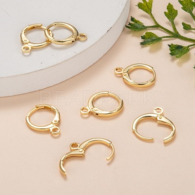 Brass Huggie Hoop Earring Findings KK-L179-04G-1