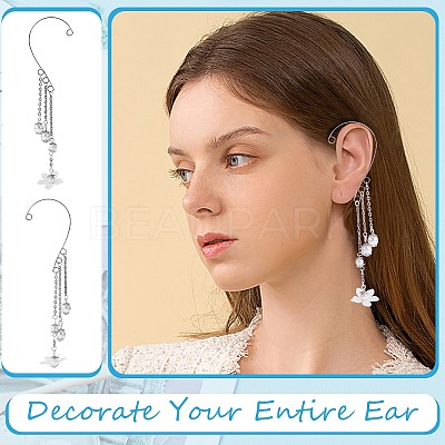 16Pcs 4 Style 316 Stainless Steel Ear Cuff Findings STAS-SZ0002-54-1