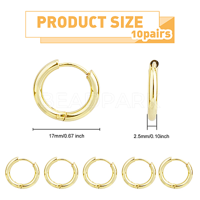 20Pcs Stainless Steel Huggie Hoop Earrings EJEW-DC0001-31-1