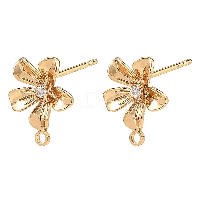 SHEGRACE Brass Micro Pave Cubic Zirconia Earring Stud Earring Findings XGRQ6M743-909G-1