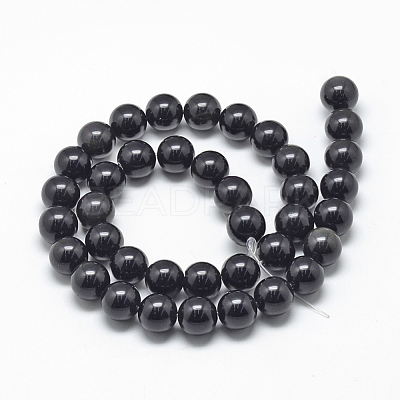 Natural Obsidian Beads Strands G-R446-4mm-24-1