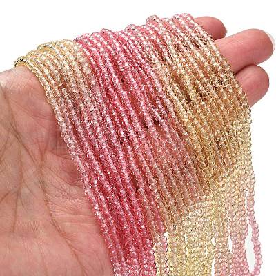 Transparent Painted Glass Beads Strands LS-DGLA-A034-T1mm-A09-1
