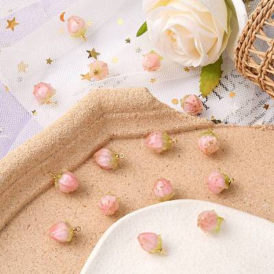 Handmade Epoxy Resin Flower Pendants X-KY-S163-103D-1