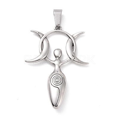 304 Stainless Steel Manual Polishing Big Pendants X-STAS-G276-07P-1