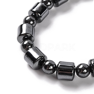 Column & Round Synthetic Non-magnetic Hematite Beaded Necklaces NJEW-Q341-05-1