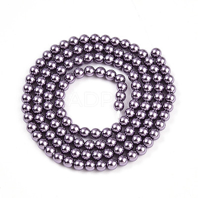 Baking Paint Pearlized Glass Pearl Bead Strands HY-N002-3mm-A14-1
