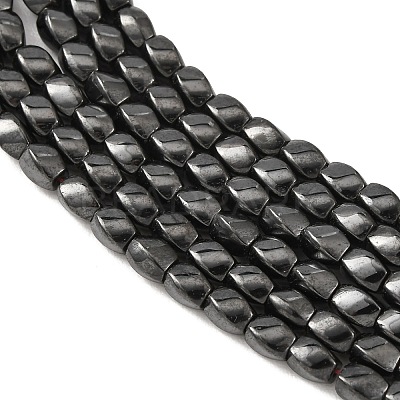 Grade AA Magnetic Synthetic Hematite Twist Bead Strands G-G644-A-09-1