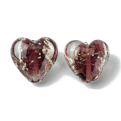 Luminous Handmade Gold Sand Lampwork Beads FOIL-B001-03D-1