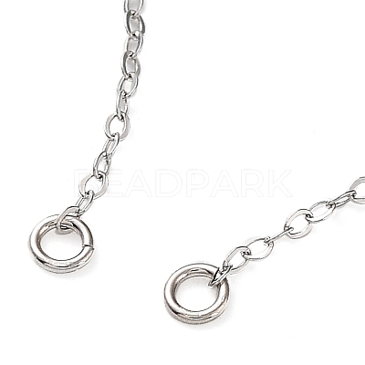 Rhodium Plated 925 Sterling Silver Cable Chains Necklace Makings STER-B001-03P-B-1