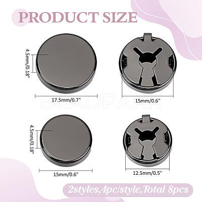 8Pcs 2 Styles Alloy Cufflinks BUTT-WR0001-30-1