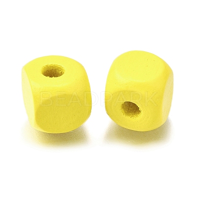 Spray Painted Wooden Beads WOOD-P021-01C-27-1