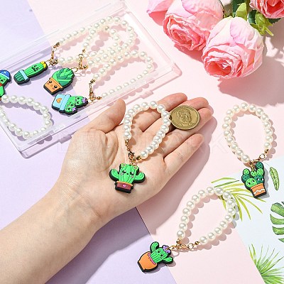 7Pcs 7 Styles Cactus PVC Plastic Cup Charms HJEW-CJ0001-19-1