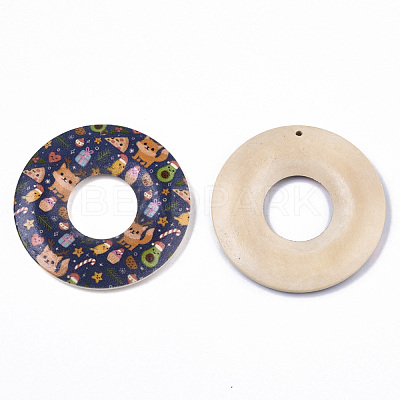 Printed Wood Pendants WOOD-S045-104A-1