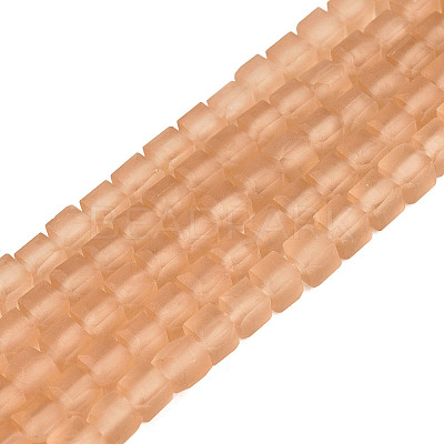 Transparent Frosted Glass Beads Strands GLAA-N072-01A-A05-1
