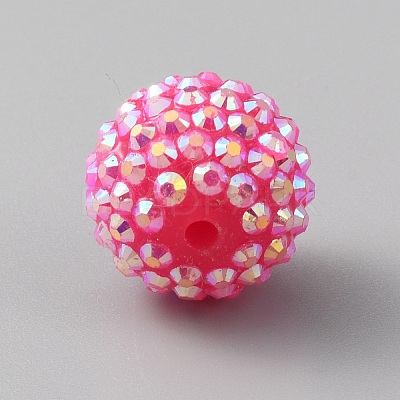 AB Color Plated Acrylic Rhinestone Beads KY-WH0001-039B-1