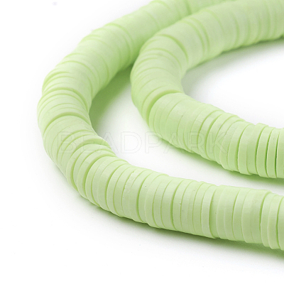 Flat Round Handmade Polymer Clay Beads CLAY-R067-6.0mm-24-1