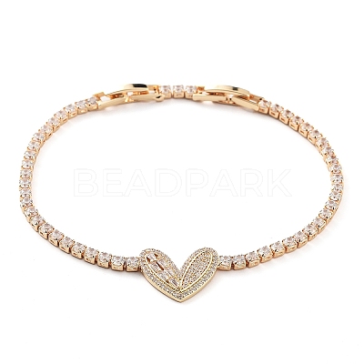 Golden Brass Link Bracelet BJEW-C055-05H-G-1