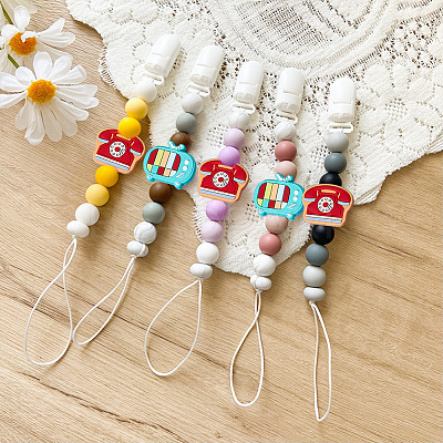 16Pcs 2 Style Television/Telephone Food Grade Silicone Focal Beads SIL-GO0001-16-1