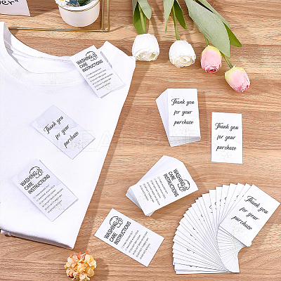 240Pcs Floral Print Paper Care Instructions Cards AJEW-FG0005-62D-1