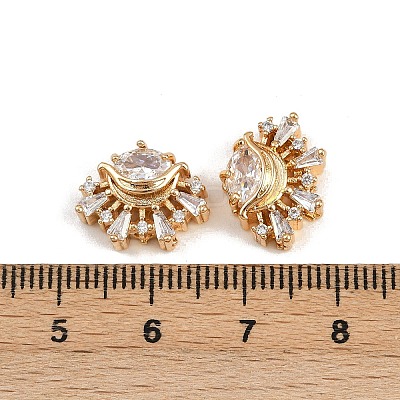 Brass Micro Pave Cubic Zirconia Beads KK-C115-11G-1