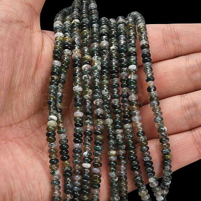 Natural Moss Agate Beads Strands G-L635-A27-4x2mm-1