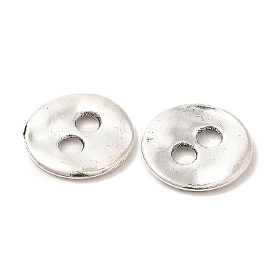Lead Free Antique Silver Tibetan Style Flat Round Buttons X-TIBE-R178-AS-LF-1