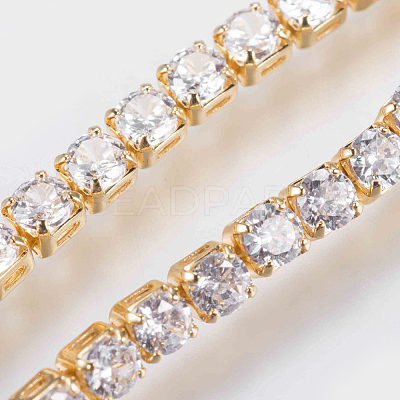 Adjustable Brass Micro Pave Cubic Zirconia Bracelets BJEW-G588-01-1