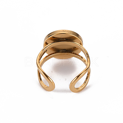 201 Stainless Steel Cuff Ring Findings STAS-S080-040B-G-1