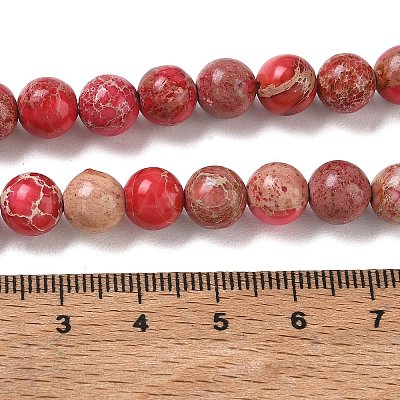 Dyed Natural Imperial Jasper Round Bead Strands G-M274-01-8mm-1