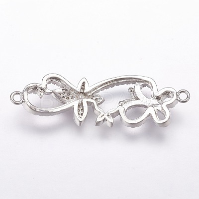 Brass Micro Pave Cubic Zirconia Links ZIRC-G095-38P-1