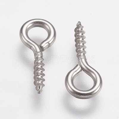 Tarnish Resistant 304 Stainless Steel Screw Eye Pin Peg Bails STAS-K171-52P-12x5mm-1