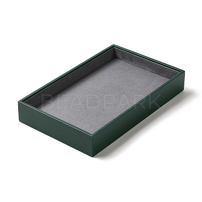Rectangle PU Leather Jewelry Trays with Gray Velvet Inside VBOX-C003-02-1