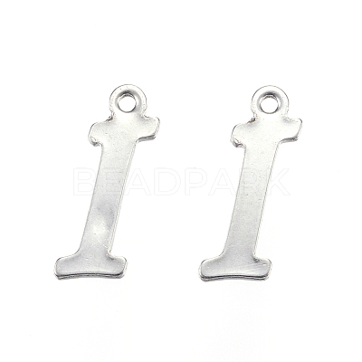 Non-Tarnish 304 Stainless Steel Letter Charms X-STAS-F039-01I-P-1
