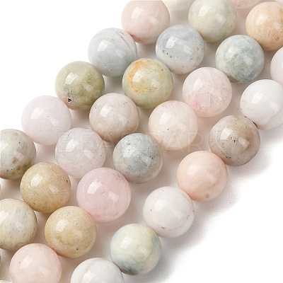 Natural Morganite Round Bead Strands G-I159-10mm-1