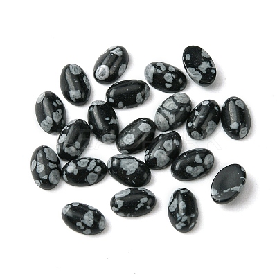 Synthetic Snowflake Obsidian Cabochons G-A094-01A-35-1