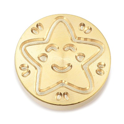 Golden Tone Wax Seal Brass Stamp Heads STAM-P002-01G-08-1