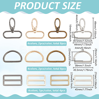 20Pcs 12 Styles Iron D Ring DIY-PH0028-86-1