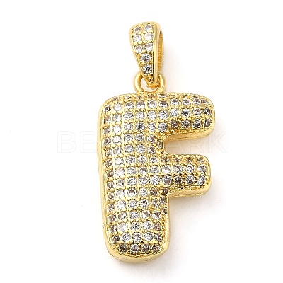 Brass Micro Pave Cubic Zirconia Pendants KK-E061-03G-06-1